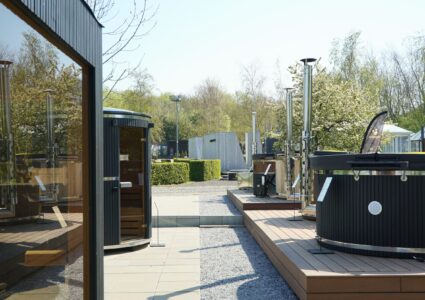 Vildmarksbade og saunaer i Byggecentrums byggeudstilling.